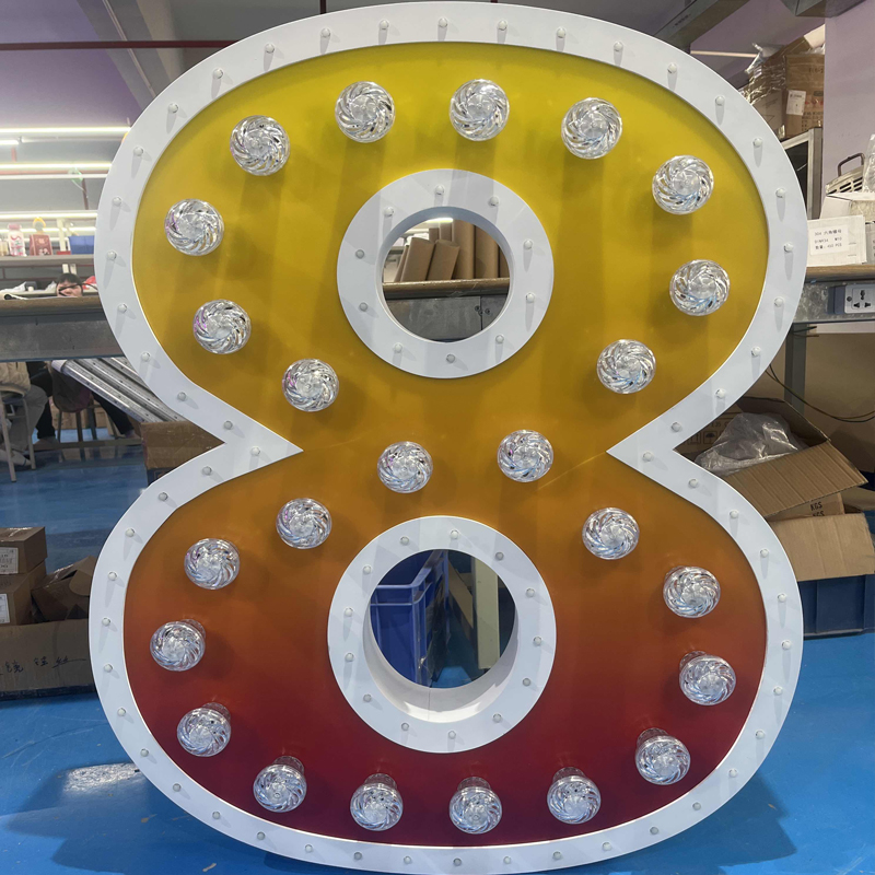 定制灯胆金属数字LED发光字用于户外广告